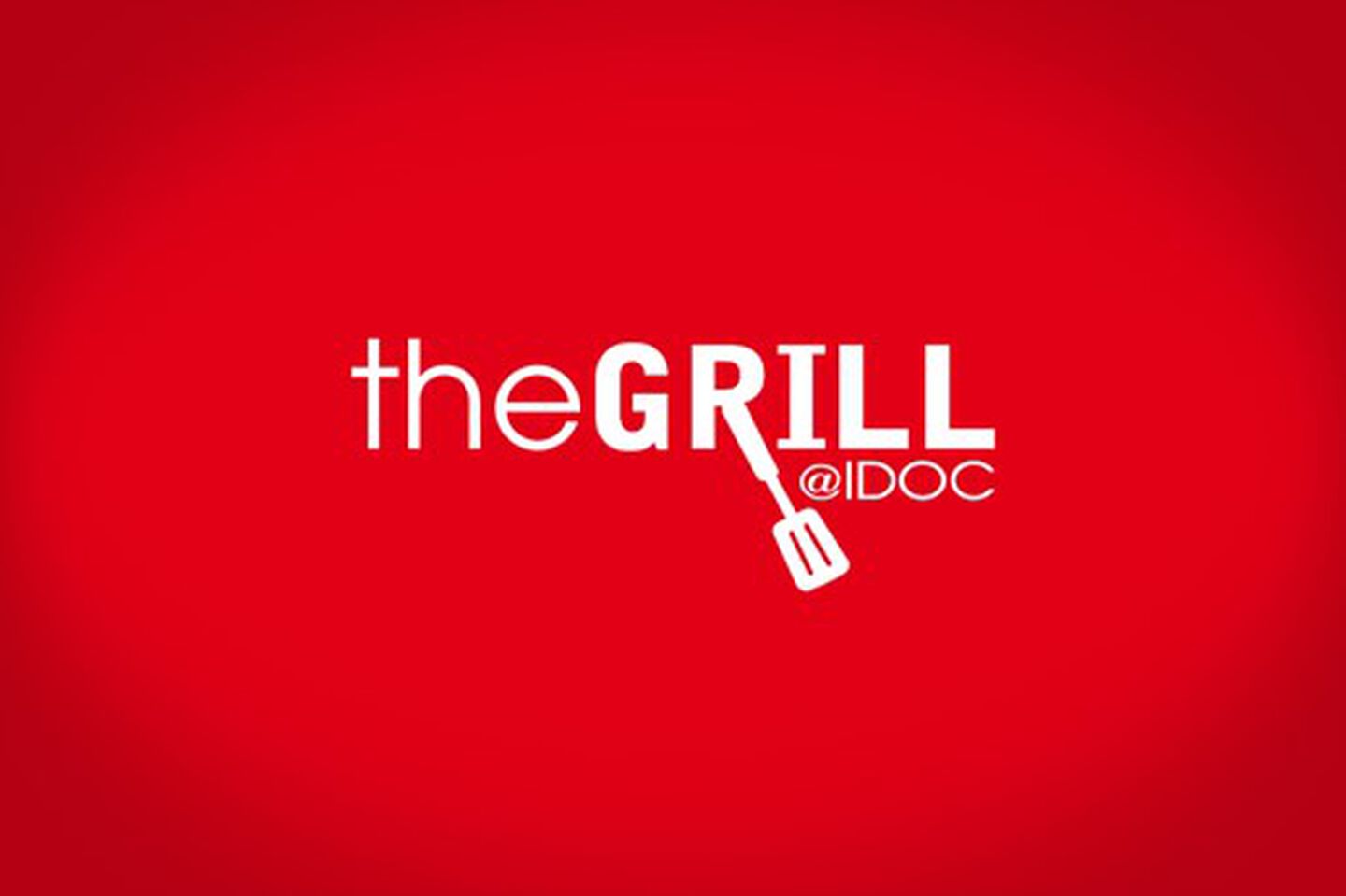 Logotipo de The Grill sobre fondo rojo